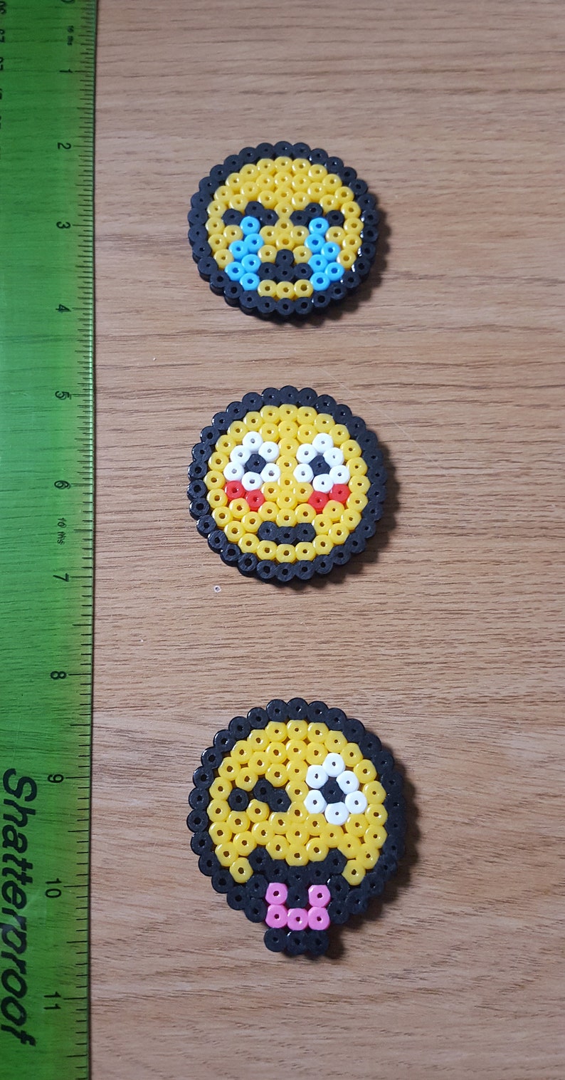 Pixel Art Emoji Keychain Badge Phone Charm Etsy