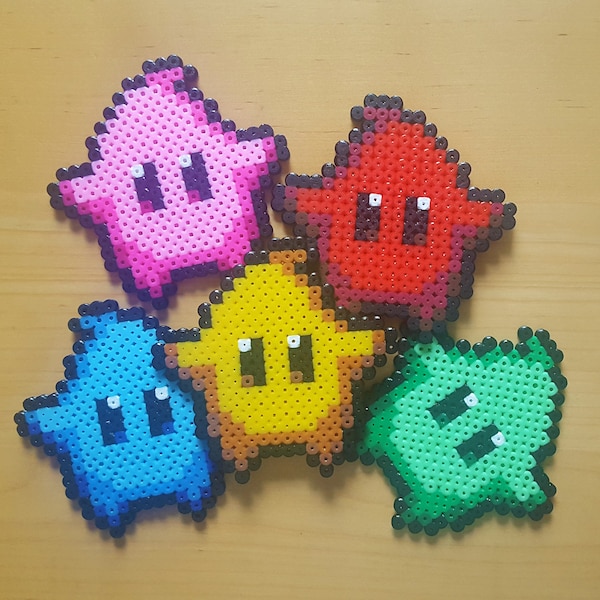 Luma Super Mario Galaxy pixel art | Magnet keychain badge cake topper | Gaming video games gift idea star