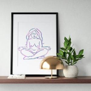 Fat Girl Art, Fat Woman, Curvy Girl, Body Painting, Naked Woman, Get Naked, Body Positive Print, Body Positivity, Meditatie, Mediteren, Yoga