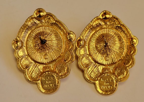 KJL for AVON Faux Pearl and Clear Rinestone Earri… - image 8