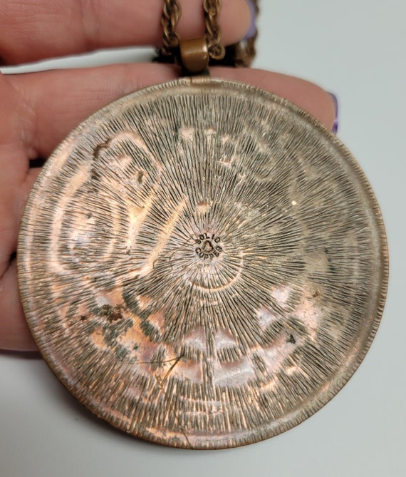 Vintage Round Solid Copper Trading Native Whale C… - image 4
