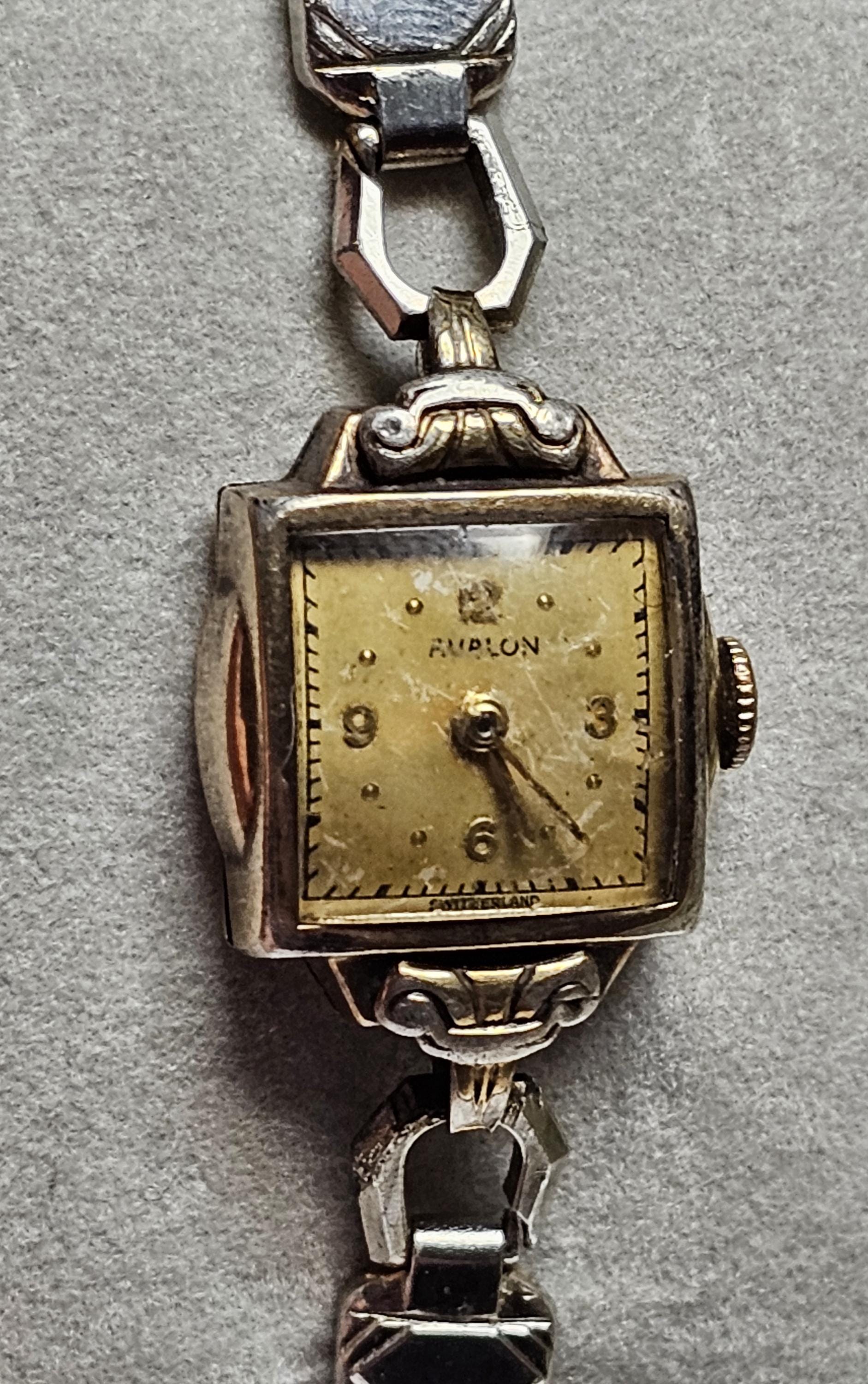 Antique 10K Gold Filled Avalon 17 Jewels Ladies Wrist Watch-not