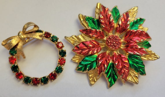 Vintage Christmas Brooches - image 1