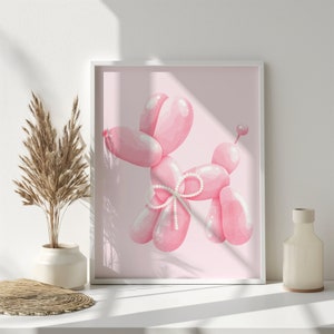 Pink Balloon Dog - Printable Art, Wall Art, For Personal Use, Pink, Trendy, Wall Print, Unframed Print