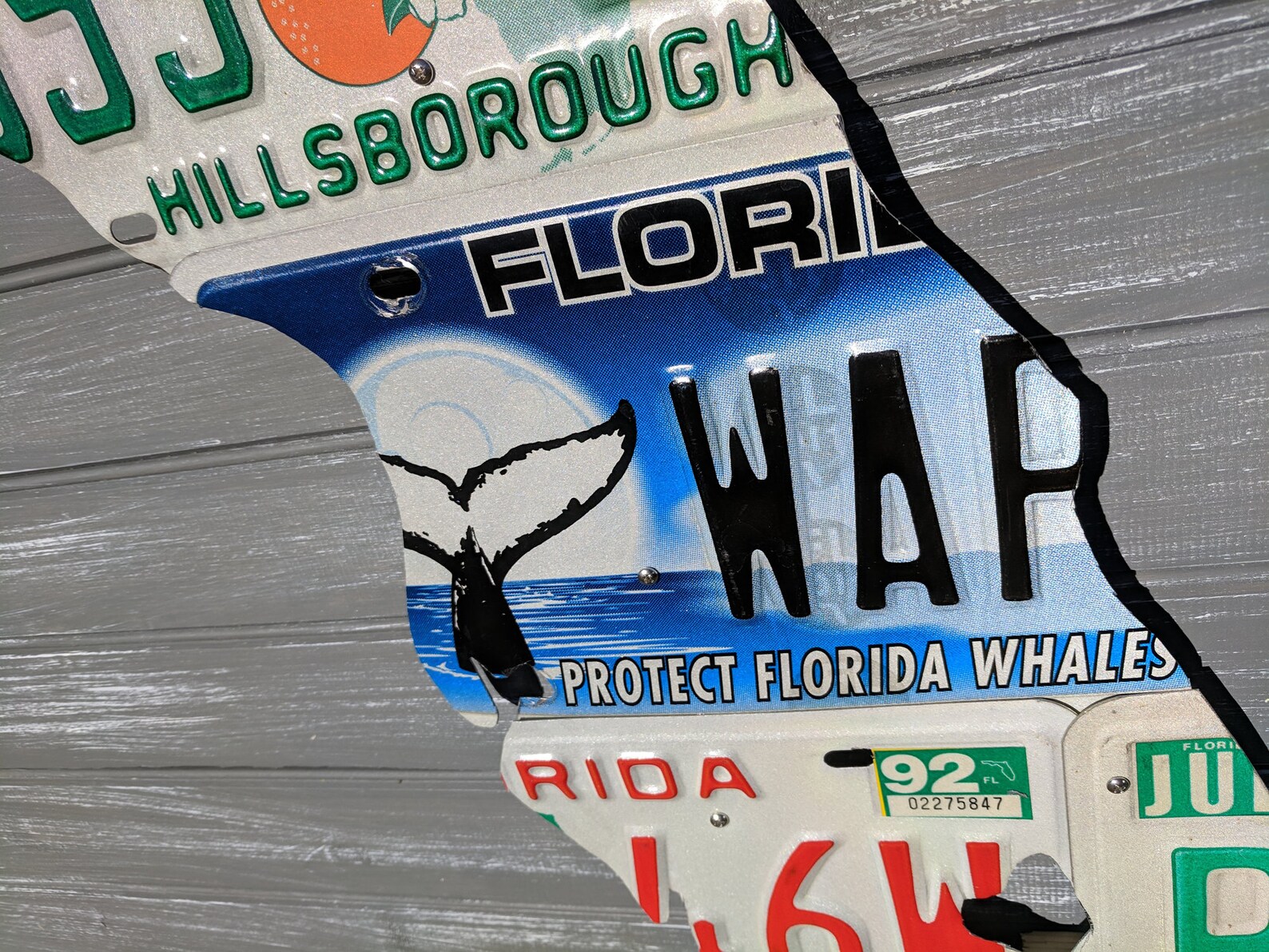 Protect Florida Whales License Plate Sculpture Small Etsy