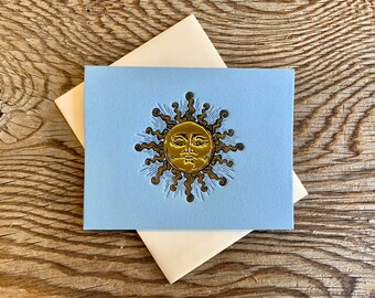 Letterpressed Sun Note Card (Blank)