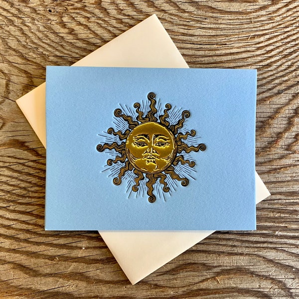 Letterpressed Sun Note Card (Blank)