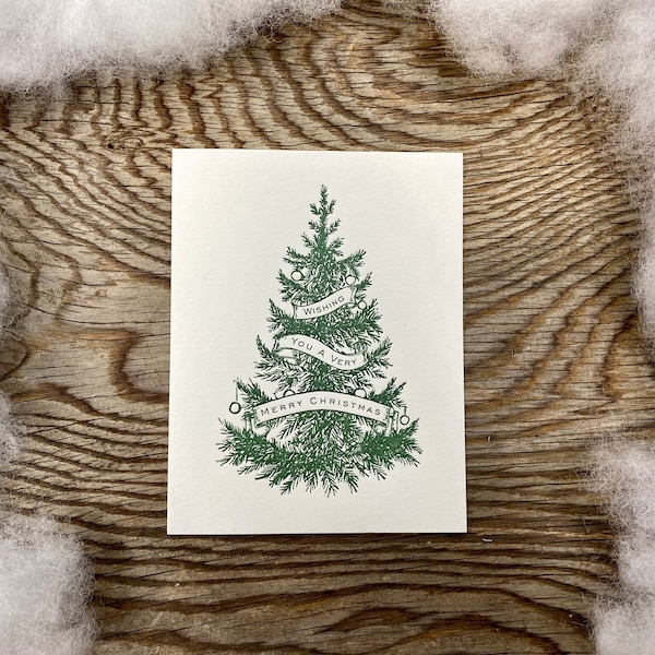 Letterpressed Christmas Tree Note Card Pack of 10