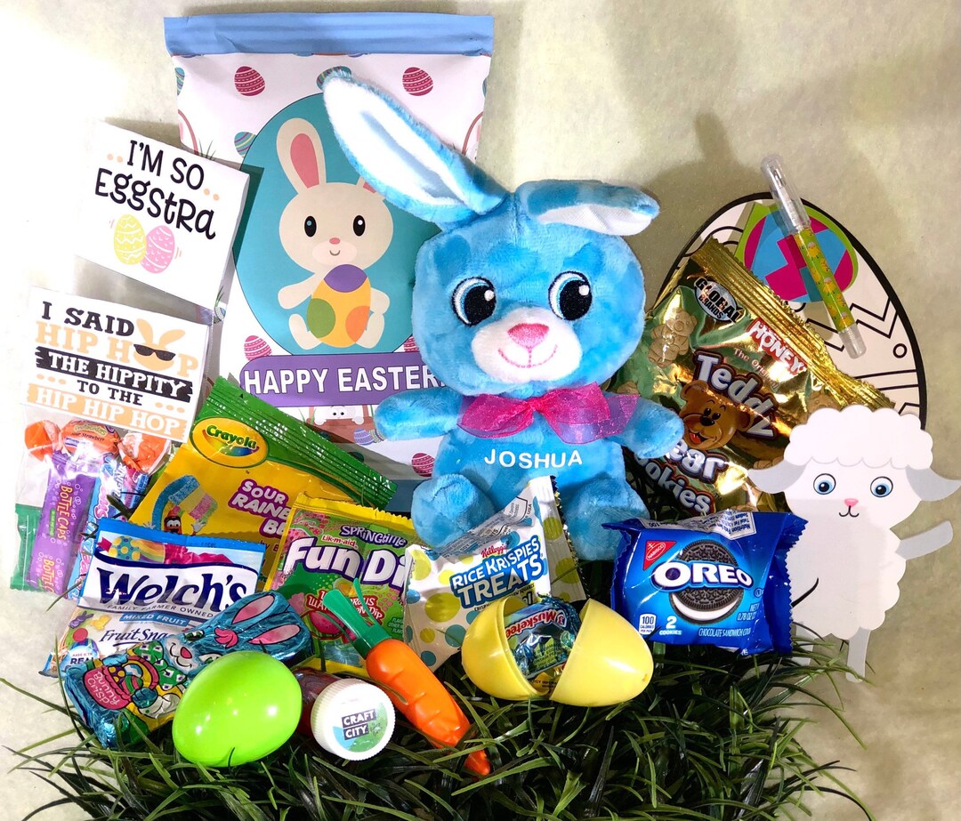 Easter Package Easter Care Package With Personalized Stuffed Animal, Kids Easter Box ...
