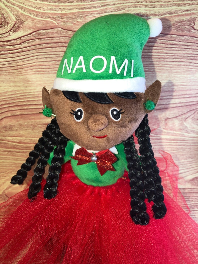 African American Shelf Sitting Elf Dark Brown Girl L Black Etsy UK