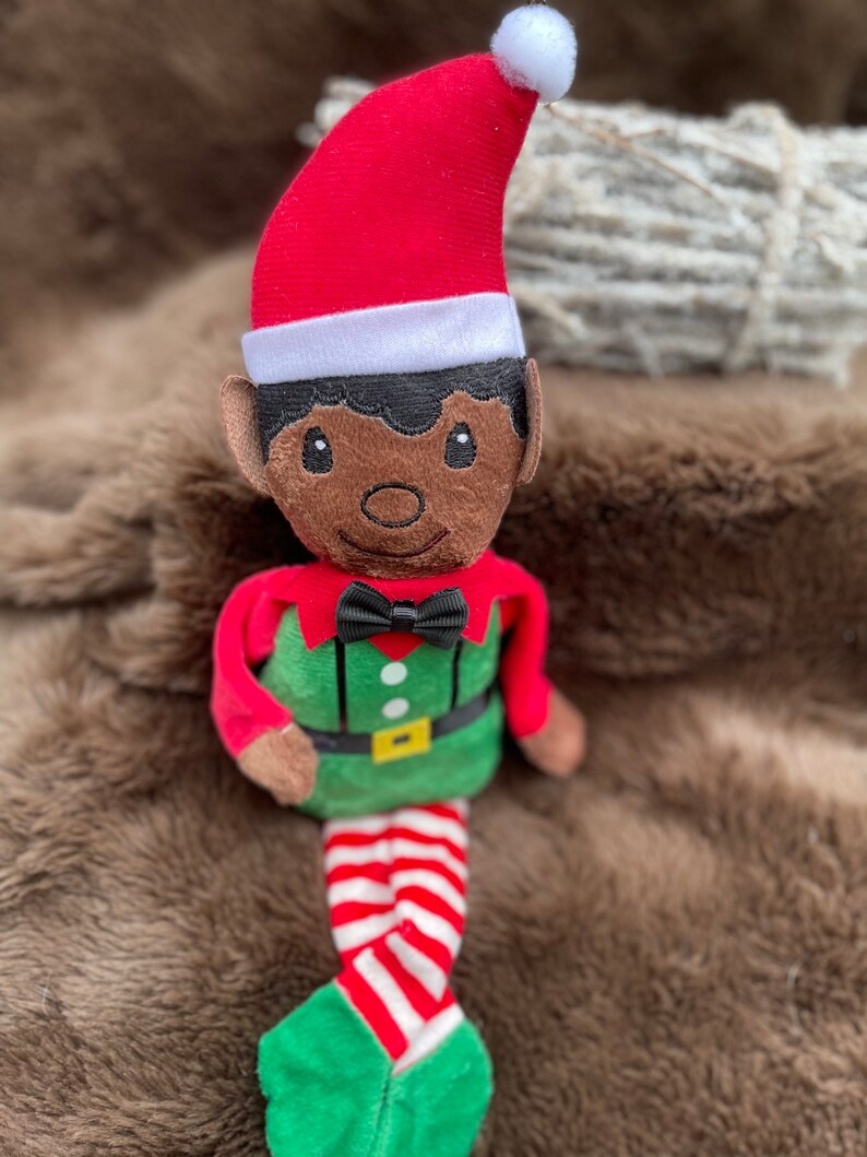 African American Boy Shelf Sitting Elf Black Boy Christmas Etsy