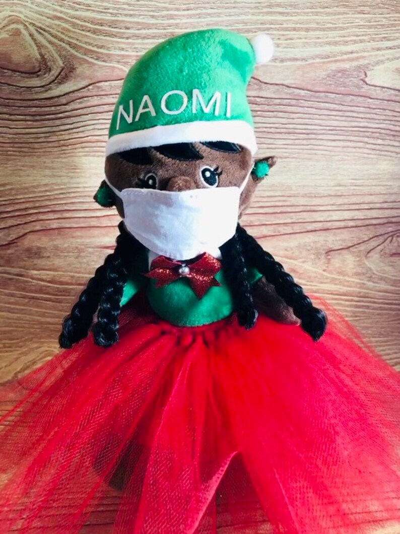 African American Shelf Sitting Elf Dark Brown Girl L Black Etsy UK