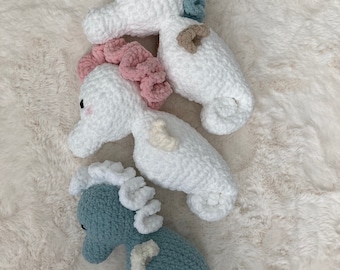 Seahorse Plushie | Handmade Crocheted Seahorse Toy | Ready to Ship
