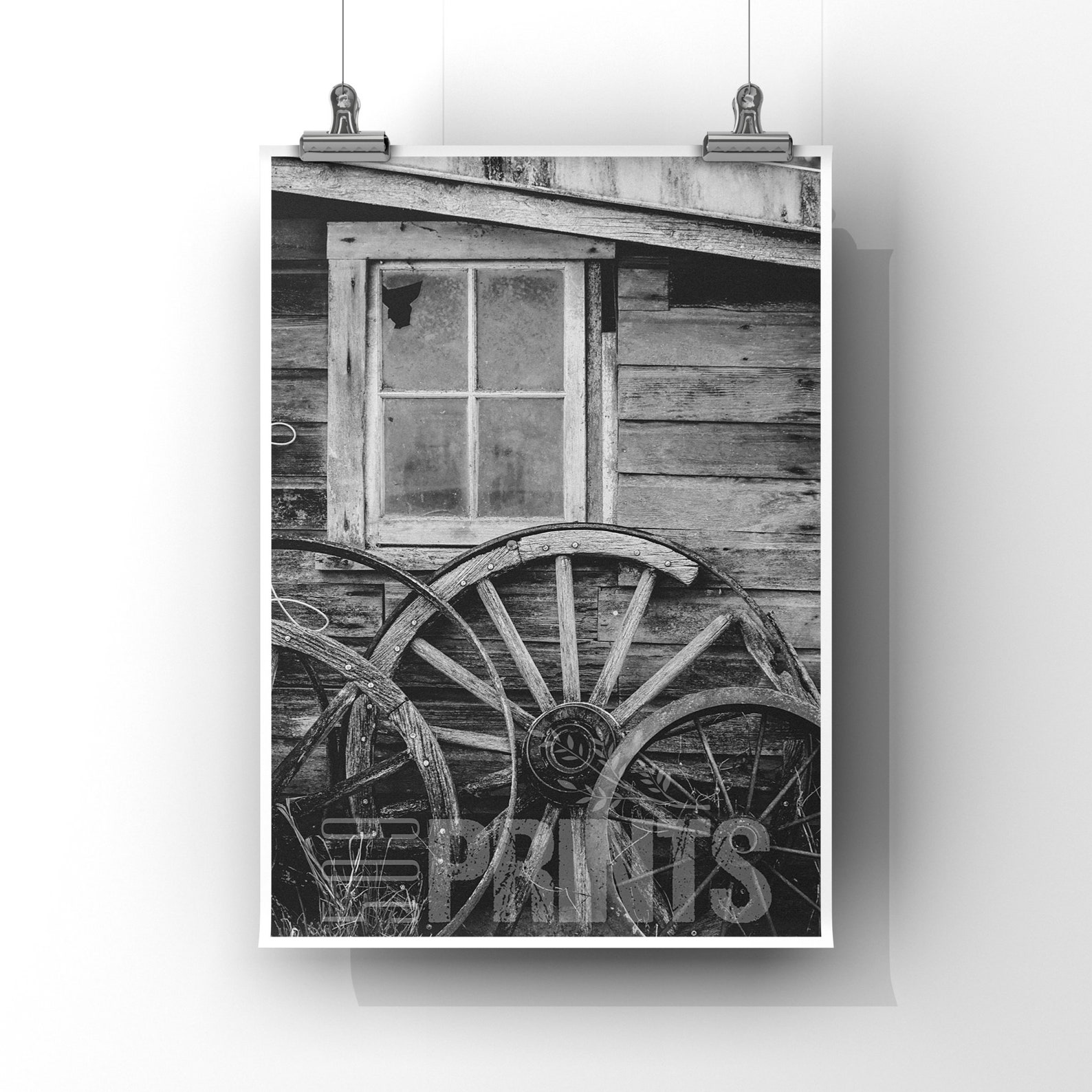 Wagon Wheel Digital Print Black and White Wagon Wheel Print Etsy
