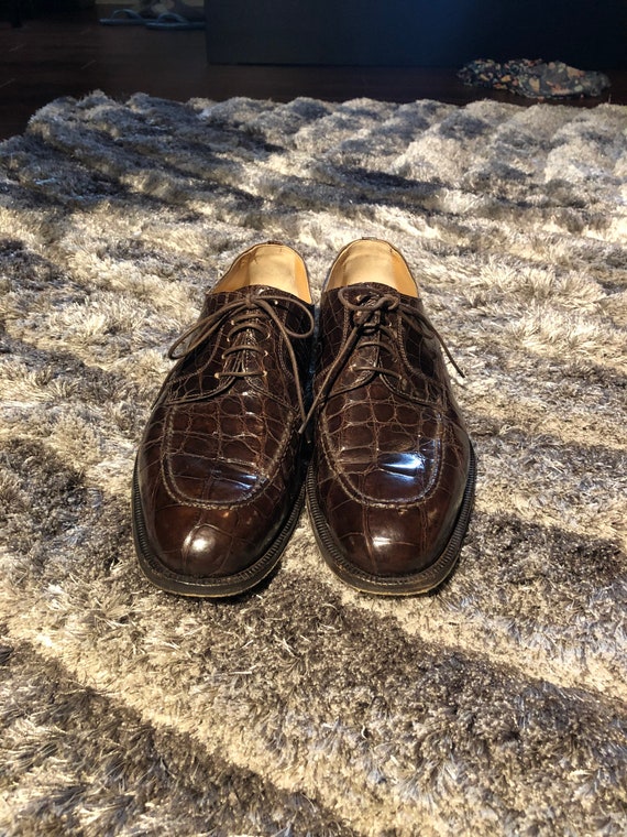 Men’s Brown Crocodile Shoes size 8