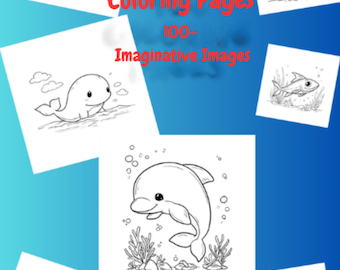Sea Animal Coloring Pages: 100+ Marine Creatures for Kids (Digital Download)