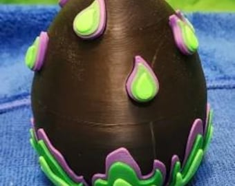 3D Printed Fire Egg, Fantasy Easter Basket Gift, Dragon Decor, Desk Display, Nerdy Gift