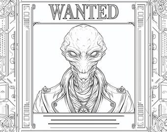Space Pirates Coloring Pages: Sci-Fi Adventure (100-Page PDF Digital Download)