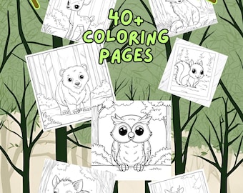 Woodland Animal Coloring Pages: North American Wildlife Activity Pack (PDF Download, 40 Pages)