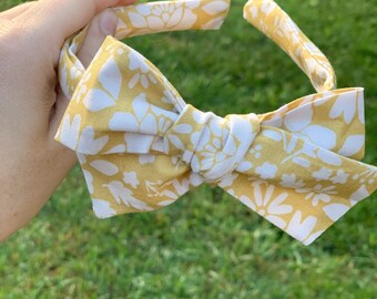 Fall floral headband | hard headband | big girl headband| headband with bow, headband for girls | headband for kids