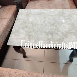 Quartz Stone Coffee Table Top Centerpiece Sofa Table Luxury Crystal Gemstone Slab Handmade Furniture