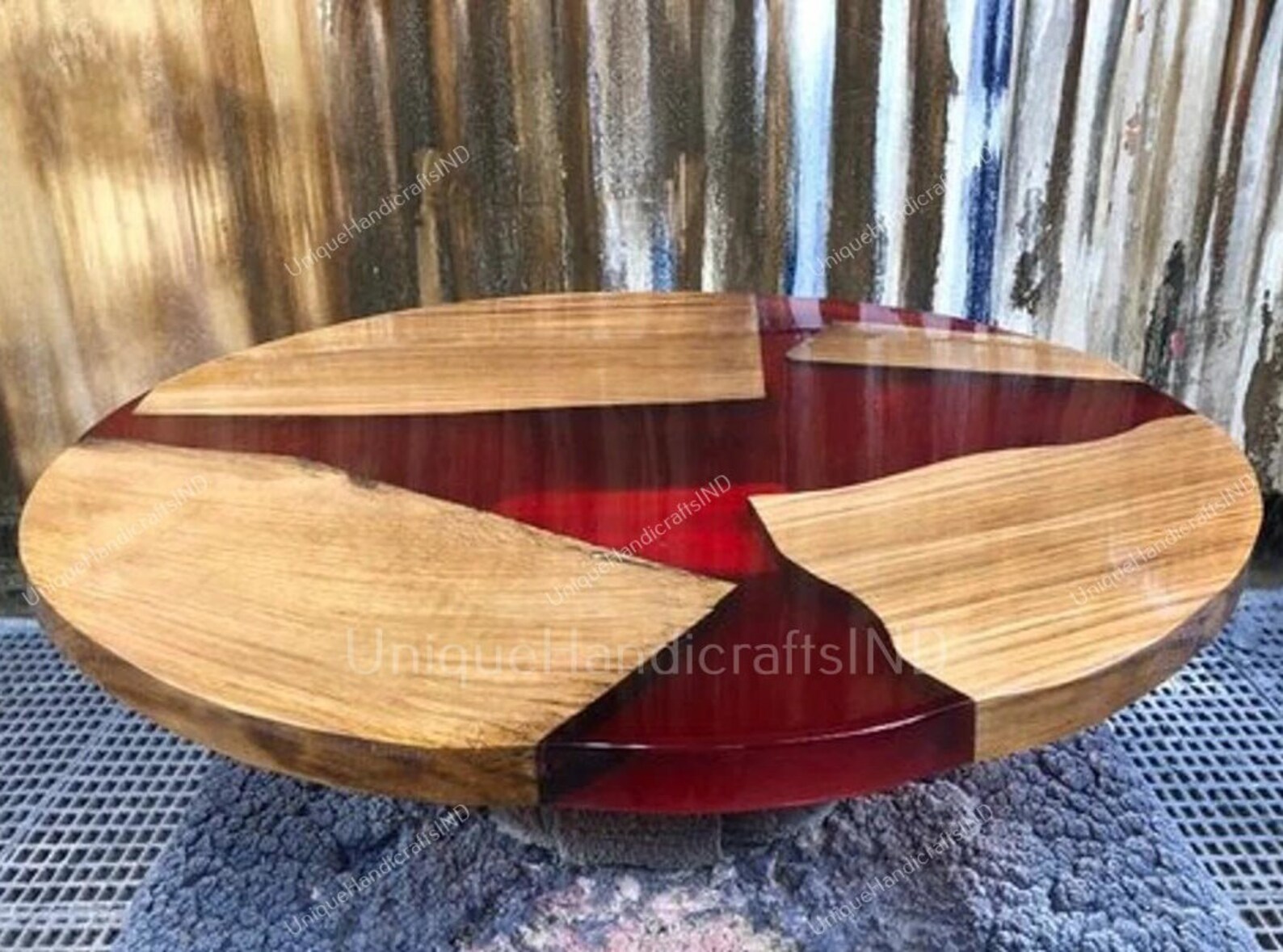 Red Resin Round Epoxy Table Top Coffee Table Epoxy Round Etsy