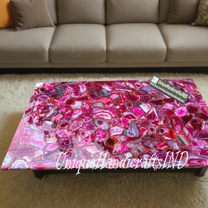 Handmade Pink Agate Table Top: Stone Countertop Slab