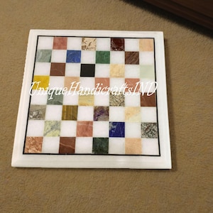 Christmas Gifts Personalized Chess Board- Custom Chess Board Game - Christmas Gift for Him - Chess Board with Multi Stone Arts,Birthday Gift
