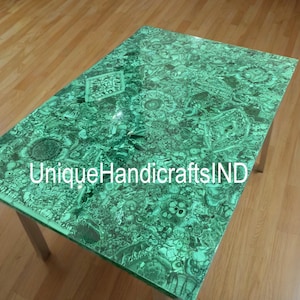 Marble Malachite Table Top Stones Random Work Semi Precious Stone Handmade Work / Malachite Kitchen Counter
