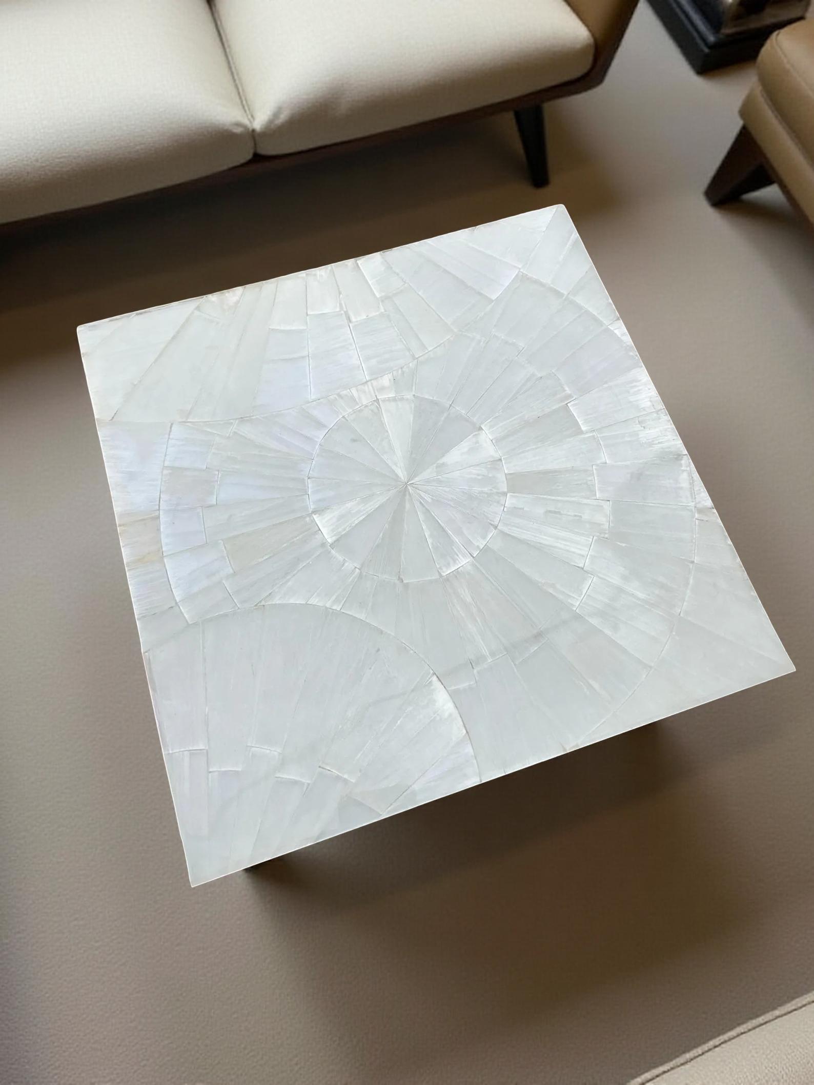 Handmade Selenite Coffee Table: Gemstone Wall Art & Decor