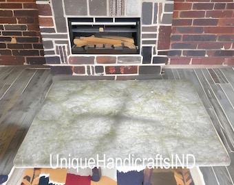 Handmade White Quartz Countertop: Backlit Crystal Stone Slab