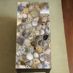 Console Table top Natural Agate Semi Precious Stone Art Handmade Furniture Countertops Slab Outdoor & garden Decor