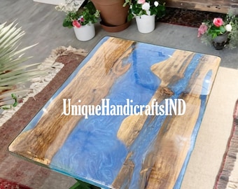 Customize River Blue Epoxy Resin Table Handmade Garden Decor Furniture
