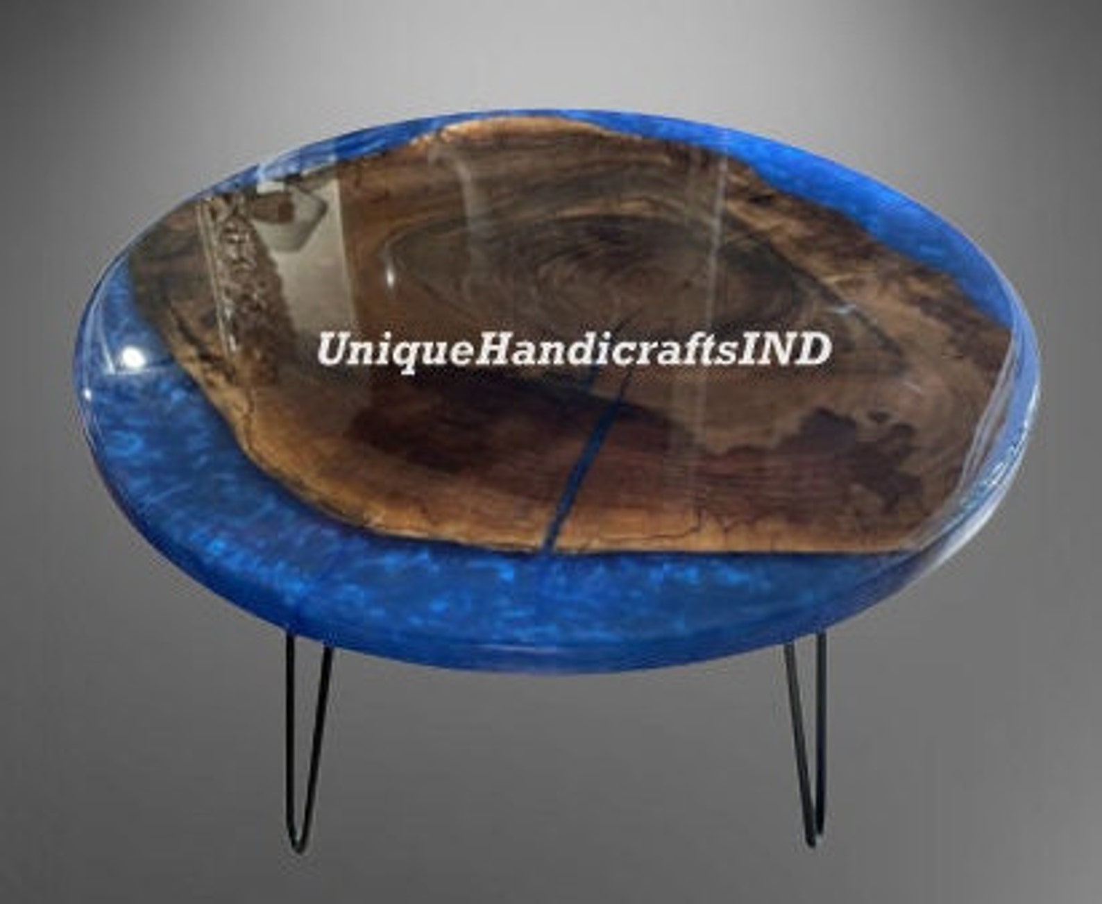 Blue Epoxy Coffee Table Round Dining Table Round Coffee Etsy