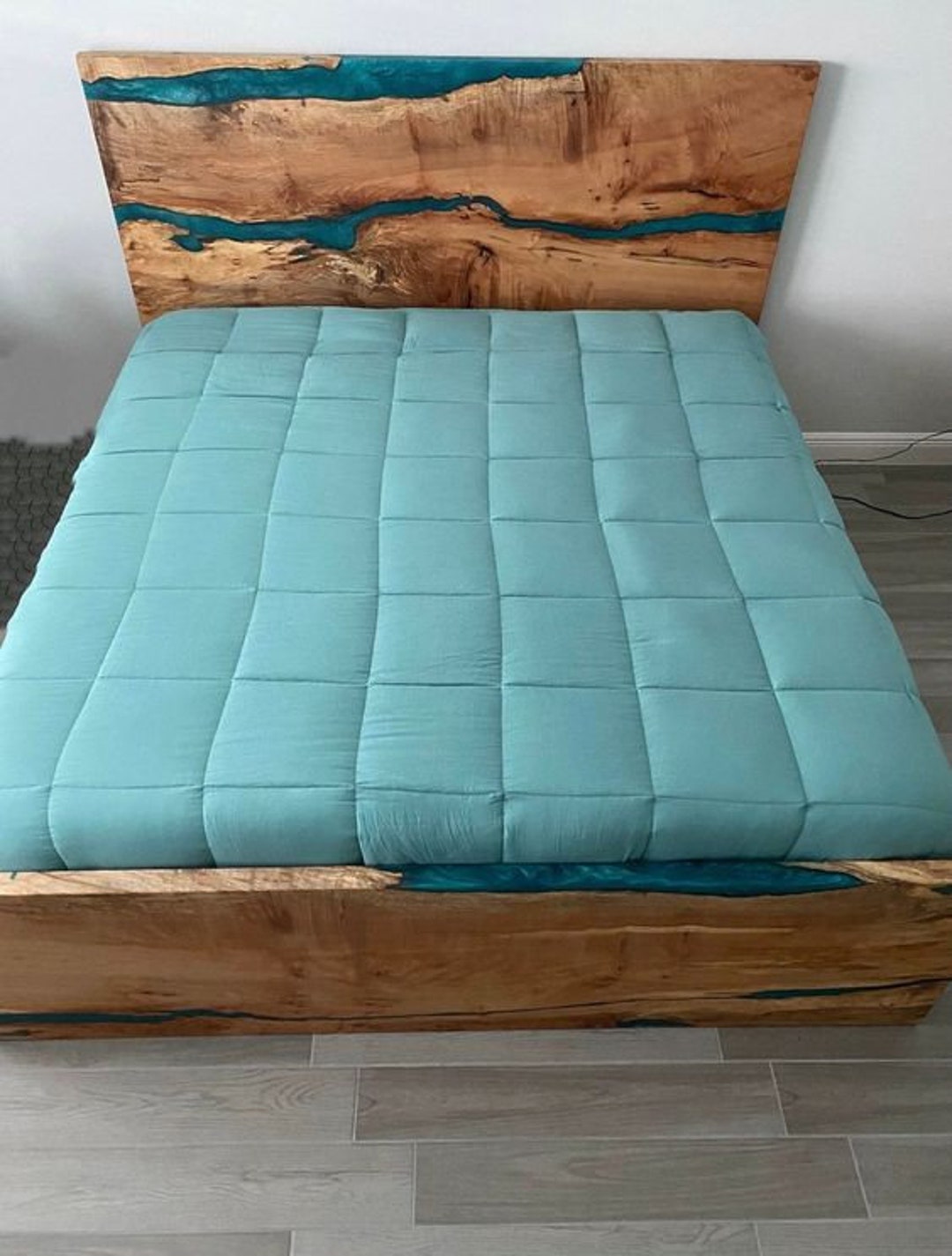 Epoxy Resin Wood Headboard Epoxy River Queen Headboardlive Etsy