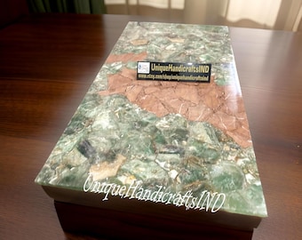 Rainbow Fluorite Quartz Crystal Coffee Table | Luxury Kitchen & Dining Countertop Slabs