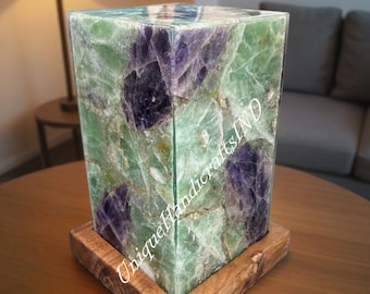 Elegant Natural Agate Table Lamp – Unique Floriate Crystal Stone Lighting for Home Decor