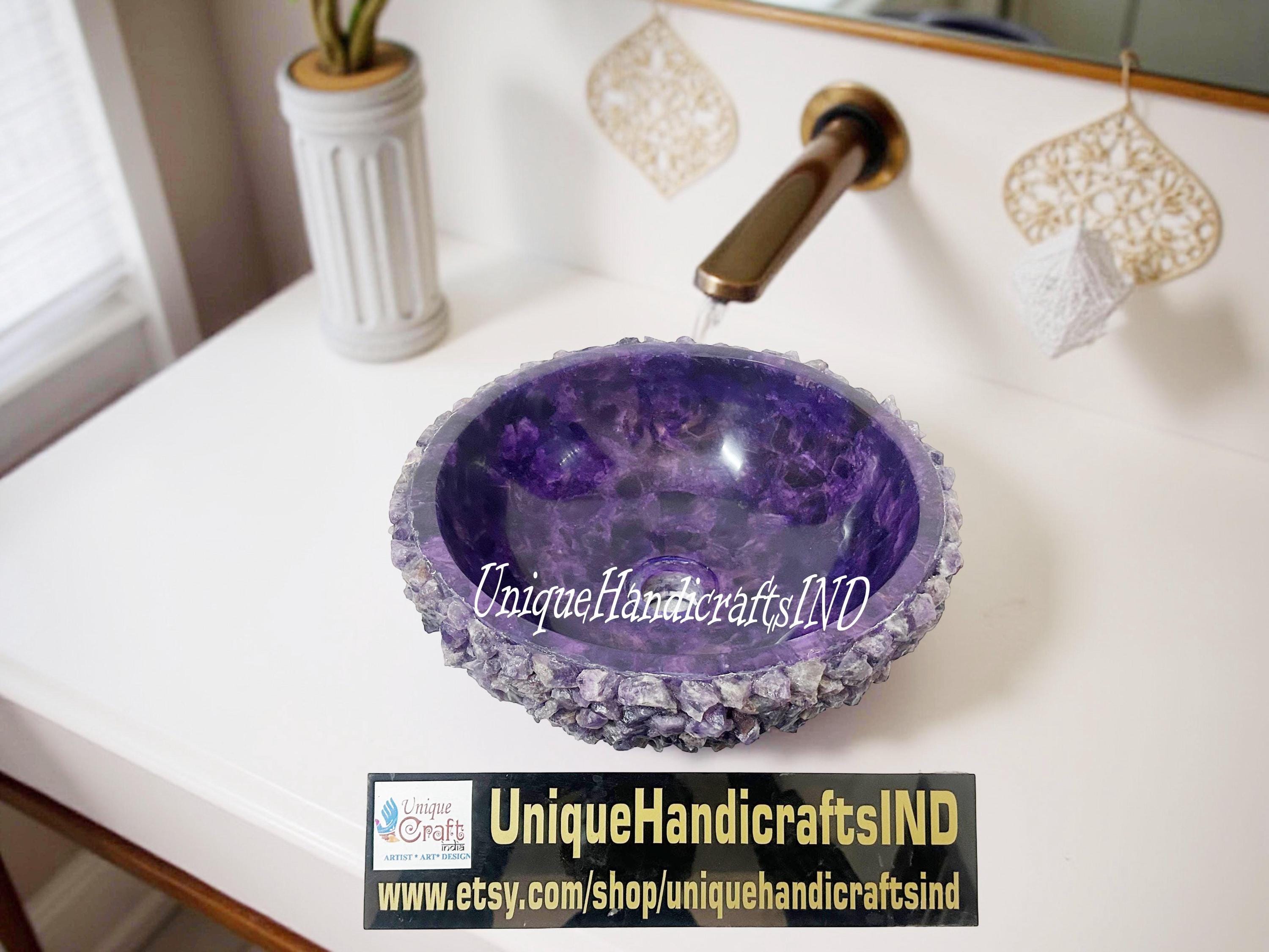 Amethyst Vessel Sink: Unique Purple Gemstone Bathroom & Kitchen Sink