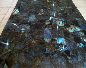 Handmade Labradorite Slab: Gemstone Table Top, Kitchen Countertop