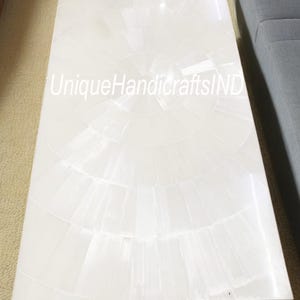 Selenite Table Natural Stone Furniture/ Unique Living Room Decor / Selenite Table Unique Crystal Furniture Piece