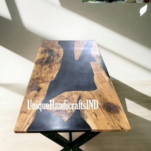 Epoxy River Table, Black Epoxy Resin Slab Table, Live Edge Table, Epoxy Coffee Table, Custom Wood Coffee Table Farmhouse & garden Furniture
