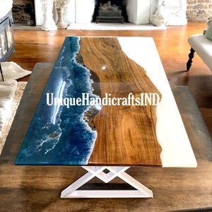 Epoxy Resin Table, Ocean Wave Table, Resin Table, Ocean Epoxy Coffee Table Customize Farmhouse Furniture