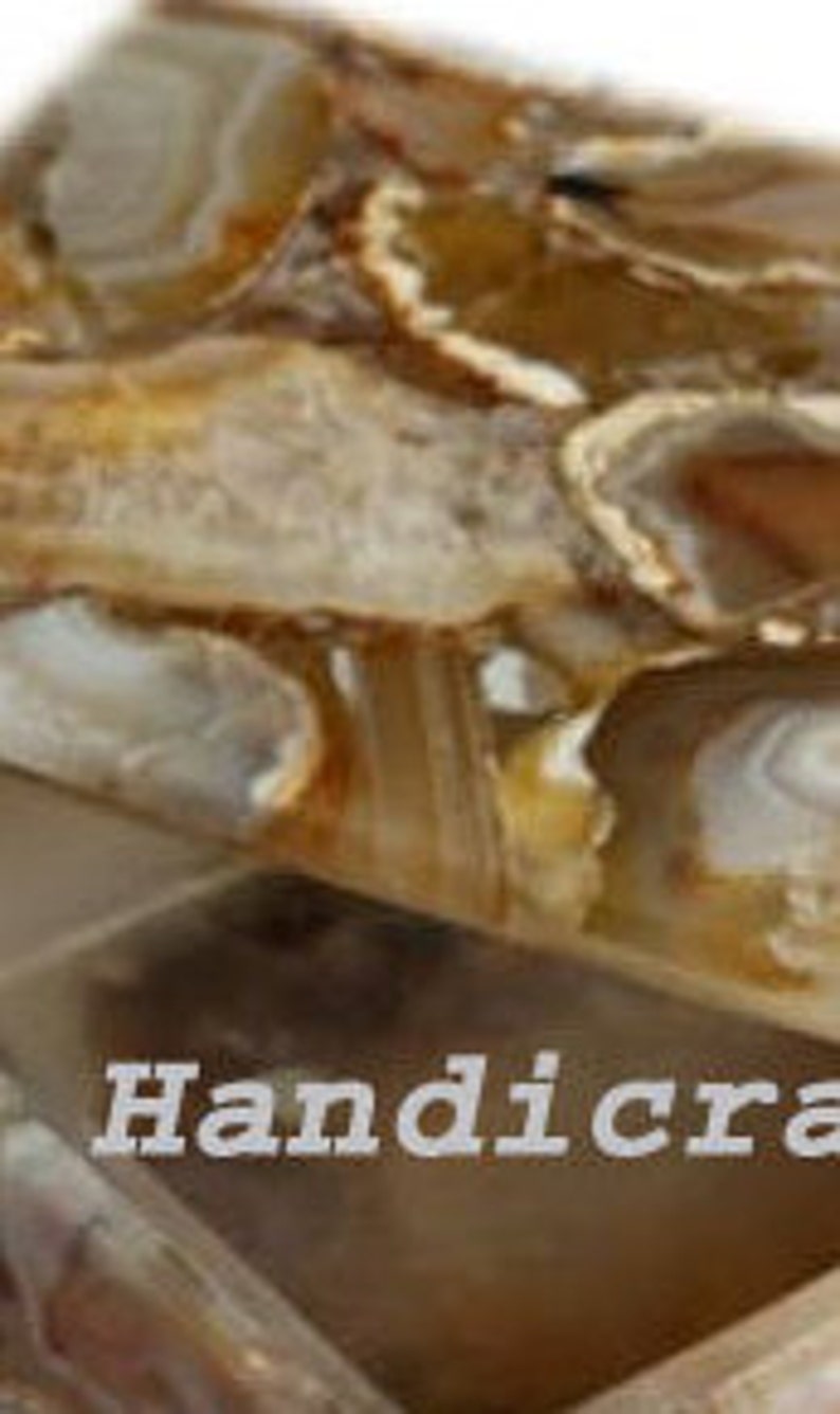 Handmade Home Decor Gifts Multi Purpose Box Luxury Gift Box Natural Agate Stone Box Gem Stone Box