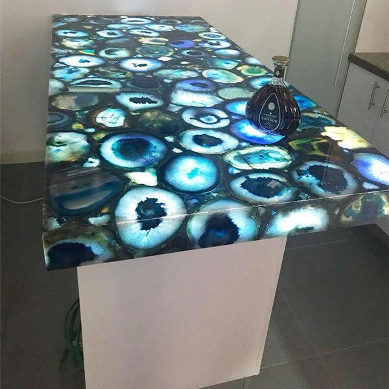 Agate Center Table Top / Blue Agate Kitchen Dining Tables Etsy