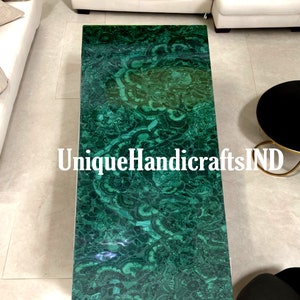 Malachite Stone Table Top, Stones Random Work Semi Precious Stone Handmade Work, Malachite Kitchen Countertop Slab