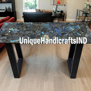 Labradorite Console Table Top Statement Piece for Your Home & Office, Labradorite Table,Home Decor,Furniture,Gemstone Stone Top