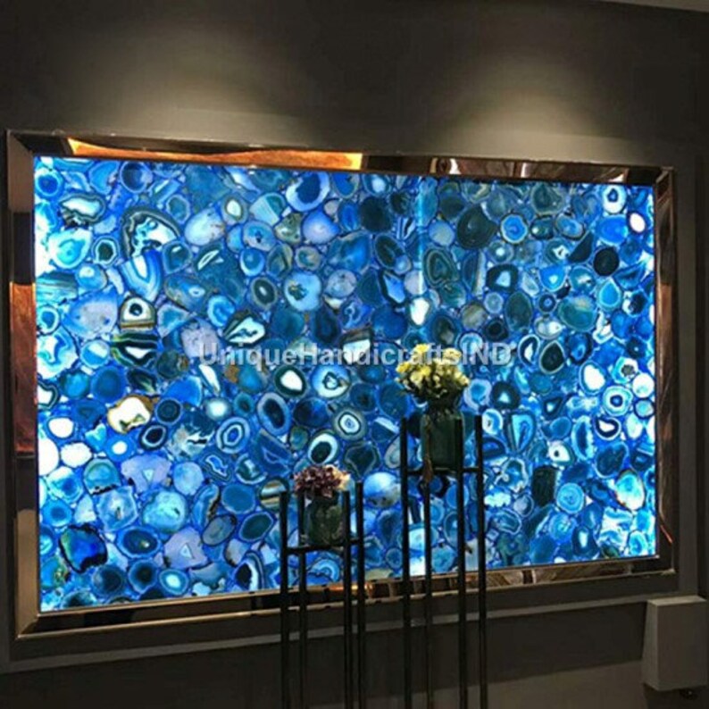 Blue Agate Countertop Blue Agate Dining Table Blue Agate Etsy