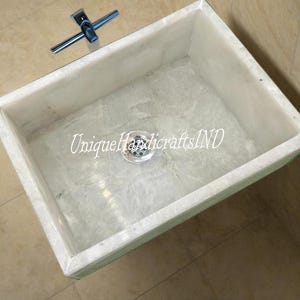 Vanity Sink in Quartz Agate for Bathroom, Kitchen, Hotel, Restaurant Decor Interior
