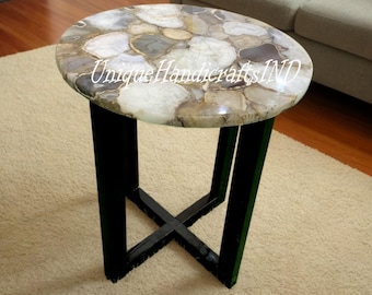 Sophisticated Natural Agate Stone Coffee Table Top for Modern House Décor