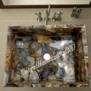 Luxury Bathroom Sink/WashBasin /Agate Kitchen Sink (Customisable)